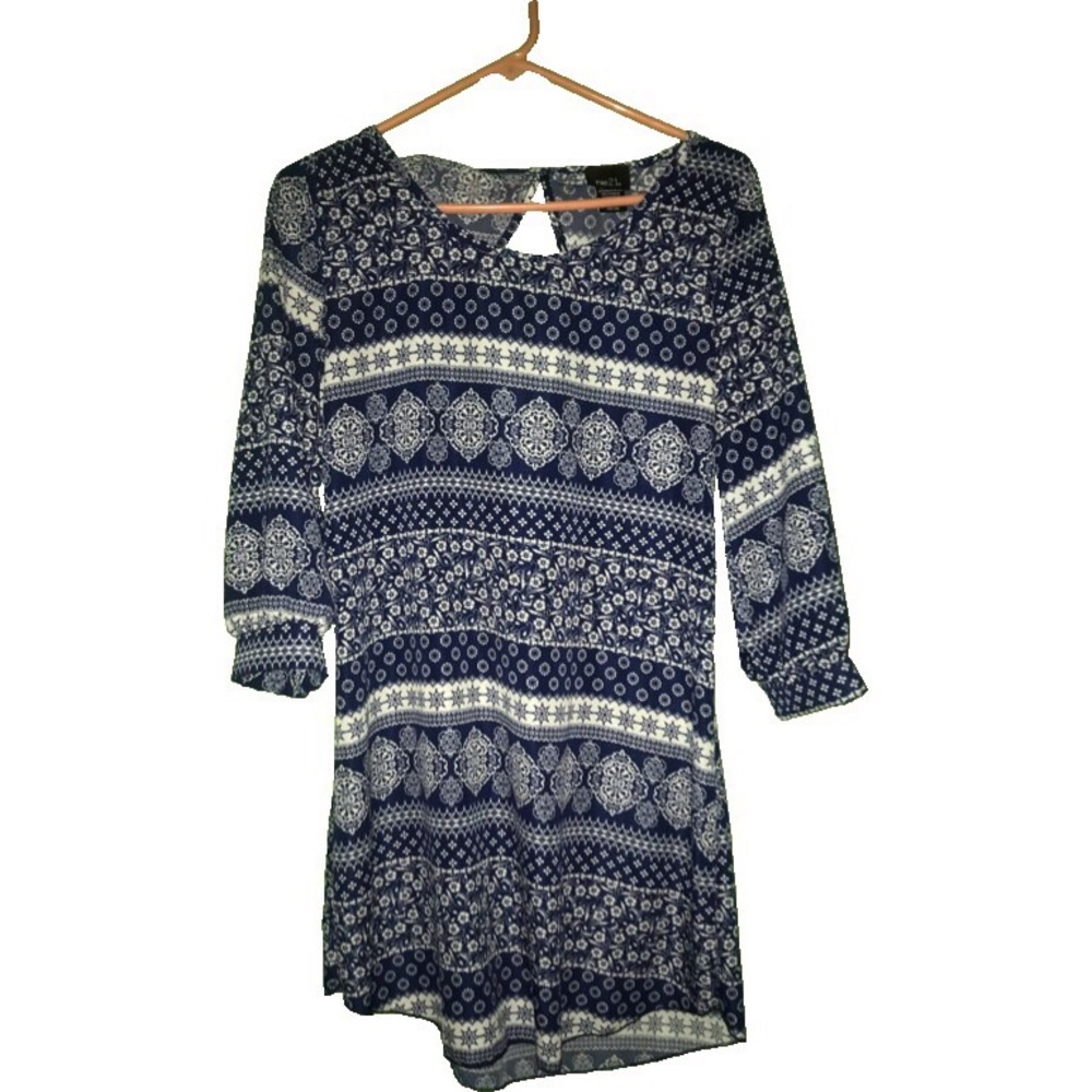 Navy and white patterned Dress